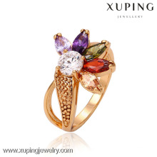 13270 Xuping Modeschmuck China Großhandel 18k Gold Ring Designs Luxus Glas Ringe Charme Schmuck für Frauen